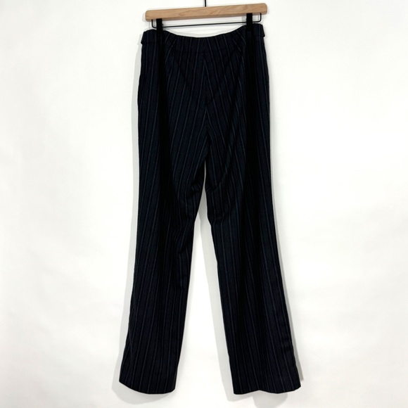 Carlisle Women’s Size 6 Small Gray Stripe Wool Blend Button Detail Trouser Pants - Picture 8 of 9